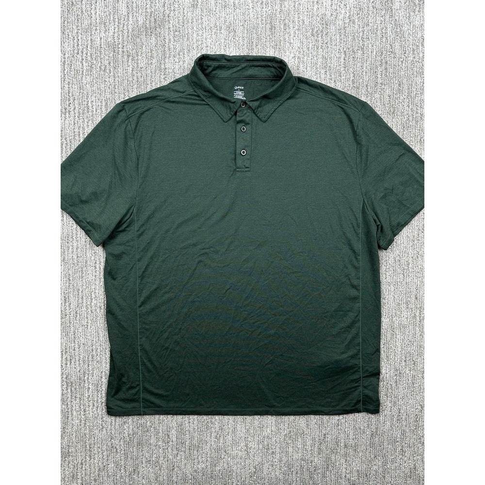Quince Polo Shirt Mens XXL Green Short Sleeve Stretch Performance Knit Casual